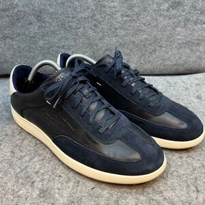 Cole Haan Grand OS Navy Blue Leather‎ Suede Casual Sneakers Mens Shoes 10.5